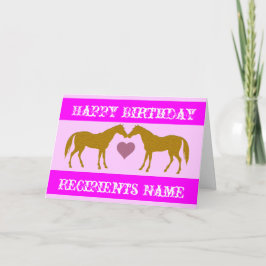 Tarjeta de cumpleaños de caballo rosa