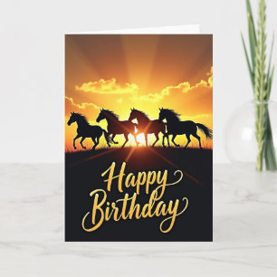 Tarjeta de cumpleaños de caballo salvaje