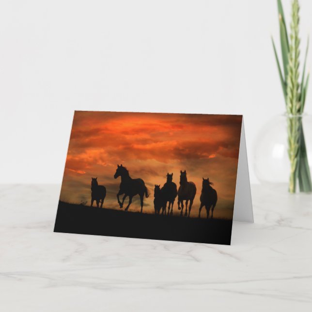 Tarjeta de cumpleaños de caballo salvaje de un gru (Anverso)