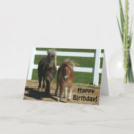 Tarjeta de cumpleaños de caballos en miniatura