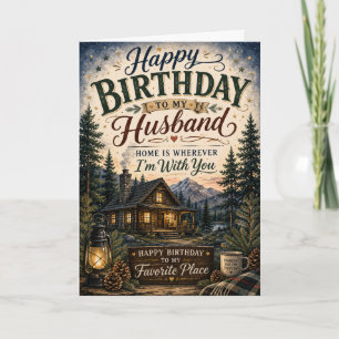 Tarjeta de cumpleaños de cabaña acogedora para esp