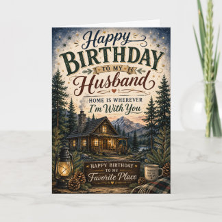 Tarjeta de cumpleaños de cabaña acogedora para esp