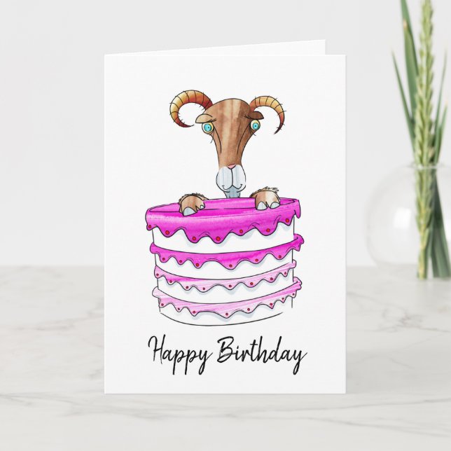 Tarjeta de cumpleaños de cabra (Anverso)