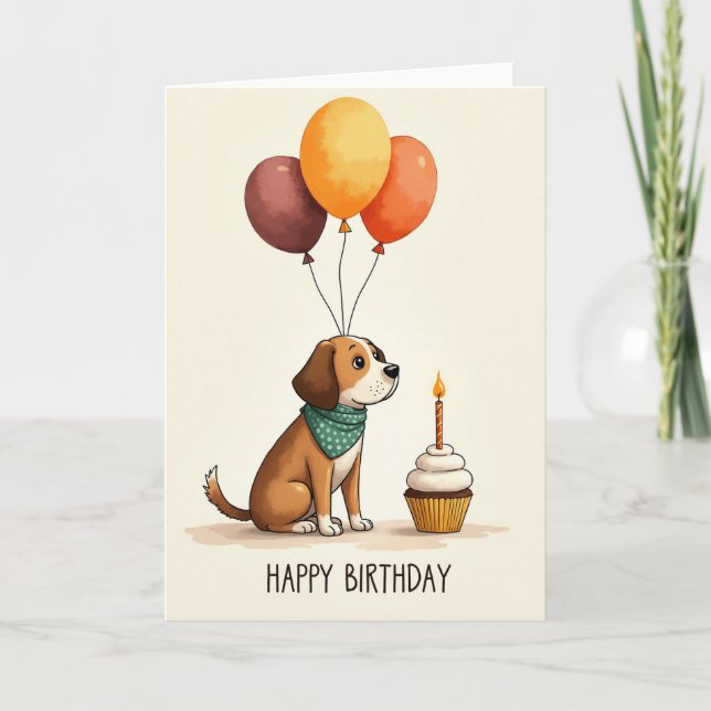 Tarjeta de cumpleaños de cachorro (Anverso)