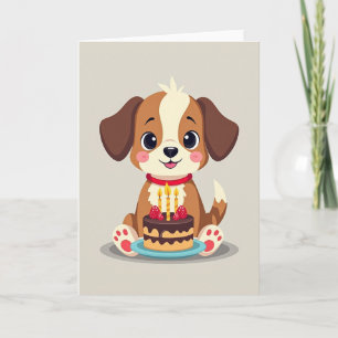 Tarjeta de cumpleaños de cachorro adorable