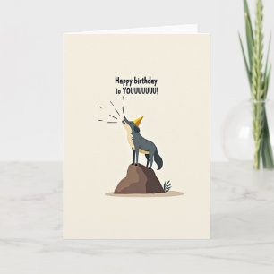 Tarjeta de cumpleaños de cachorro aullador alegre