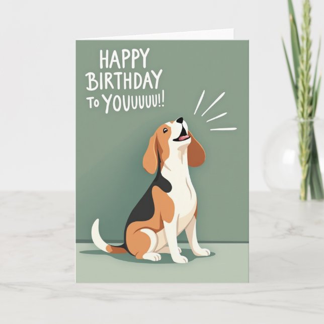 Tarjeta de cumpleaños de cachorro cantando (Anverso)