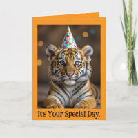 Tarjeta de cumpleaños de cachorro de tigre