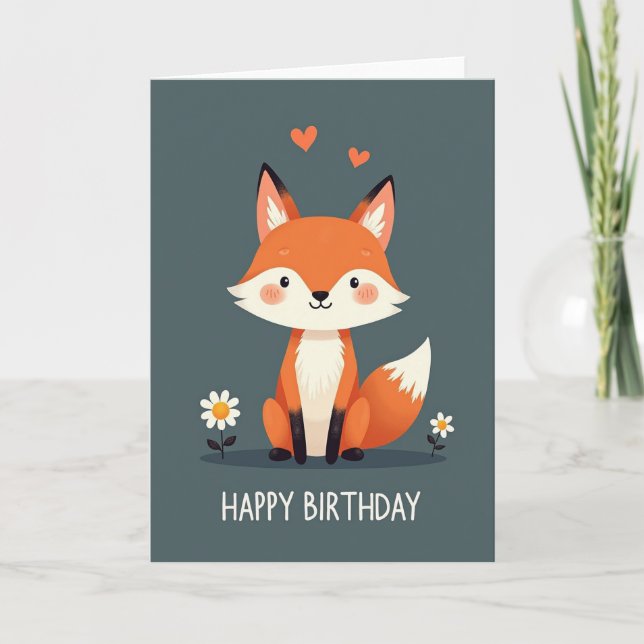 Tarjeta de cumpleaños de cachorro del bosque (Anverso)