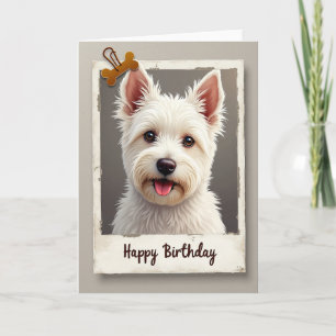 Tarjeta de cumpleaños de cachorro esponjoso