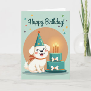 Tarjeta de cumpleaños de cachorro guiñando