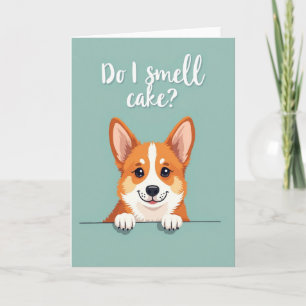 Tarjeta de cumpleaños de cachorro juguetón asománd