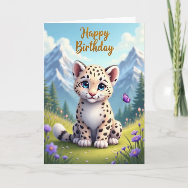 Tarjeta de cumpleaños de cachorro manchado dulce (Anverso)