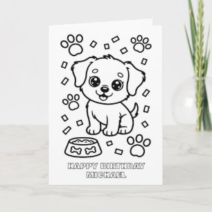 tarjeta de cumpleaños de cachorro plegable para co