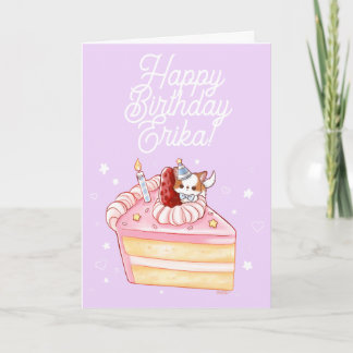 Tarjeta de cumpleaños de cachorro Pomchi lindo