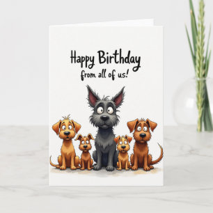 Tarjeta de cumpleaños de cachorro sorprendido