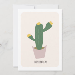 Tarjeta de cumpleaños de cactus del desierto alto
