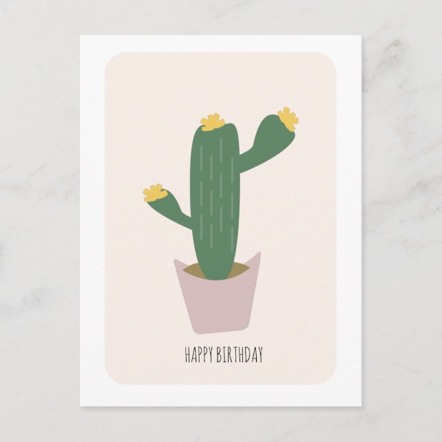 Tarjeta de cumpleaños de cactus del desierto alto  (Anverso)
