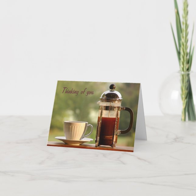 Tarjeta de cumpleaños de café de prensa francesa (Anverso)