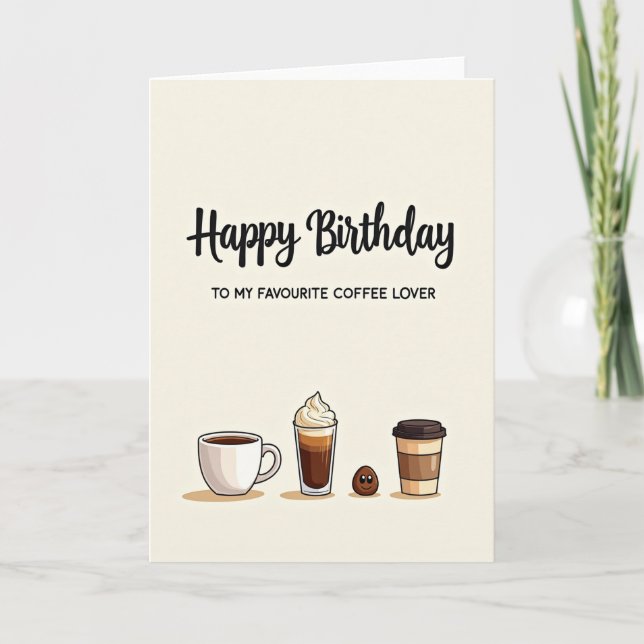 Tarjeta de cumpleaños de café dulce (Anverso)