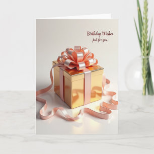 Tarjeta de cumpleaños de caja dorada