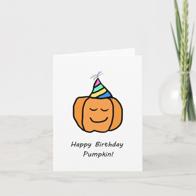 Tarjeta de cumpleaños de calabaza (Anverso)