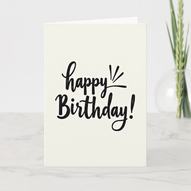 Tarjeta de cumpleaños de caligrafía (Anverso)