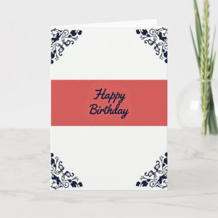 Tarjeta de cumpleaños de caligrafía carmesí