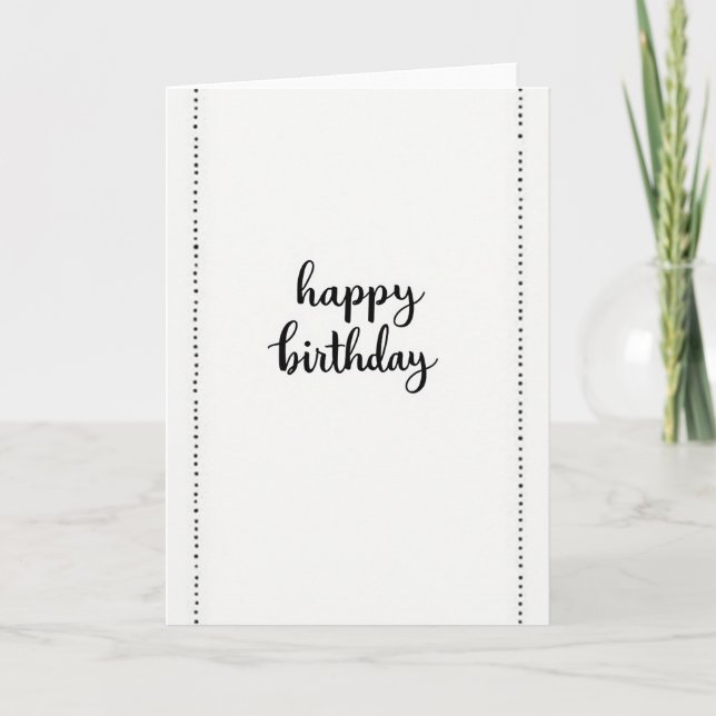 Tarjeta de cumpleaños de caligrafía punteada (Anverso)