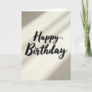 Tarjeta de cumpleaños de caligrafía refinada