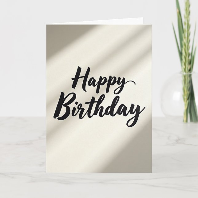 Tarjeta de cumpleaños de caligrafía refinada (Anverso)