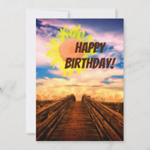 Tarjeta de cumpleaños de camino a la playa