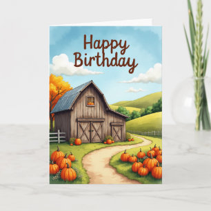 Tarjeta de cumpleaños de camino escénico