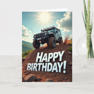 Tarjeta de cumpleaños de camión de aventuras
