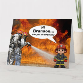 Tarjeta de cumpleaños de camión de bomberos