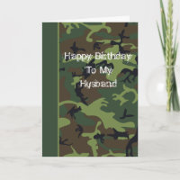 Tarjeta de cumpleaños de Camo para el marido