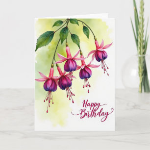 Tarjeta de cumpleaños de campana de acuarela