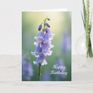 Tarjeta de cumpleaños de campanas de lavanda