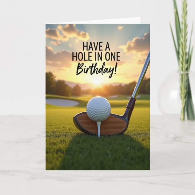 Tarjeta de cumpleaños de campo de golf (Anverso)
