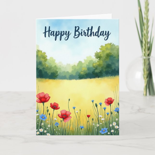 Tarjeta de cumpleaños de campo dulce (Anverso)
