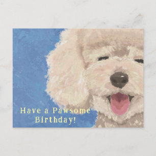 Tarjeta de cumpleaños de caniche Mensaje adorable