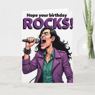 Tarjeta de cumpleaños de cantante de rock