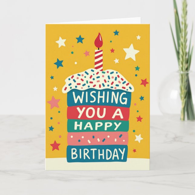 Tarjeta de cumpleaños de capas coloridas (Anverso)