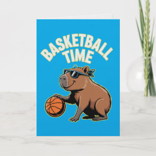 Tarjeta de cumpleaños de capibara de tiempo de bal