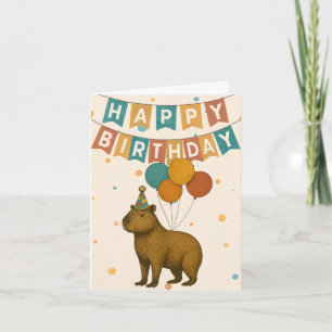 Tarjeta de cumpleaños de Capybara - Animal de Fies
