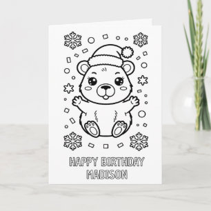 tarjeta de cumpleaños de capybara de Navidad plega