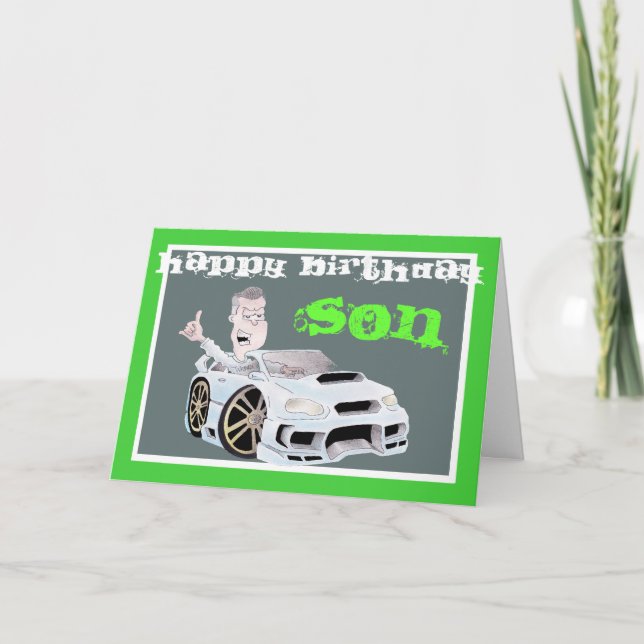 Tarjeta de cumpleaños de CAR TOON SON (Anverso)