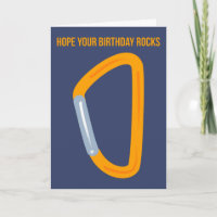 Tarjeta de cumpleaños de Carabiner para escaladore