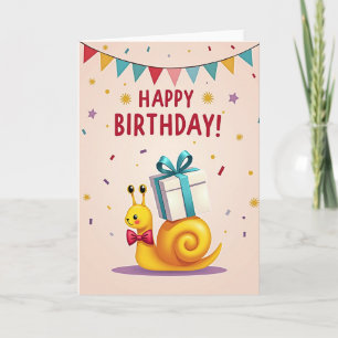 Tarjeta de cumpleaños de caracol caprichoso
