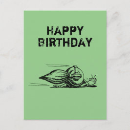 Tarjeta de cumpleaños de caracol cohete